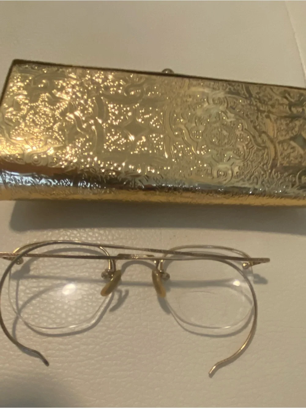 Vintage B&L 12K GF 7 Glasses With Gold Embossed Clutch Case